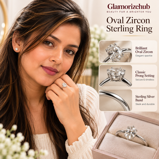 Oval Zircon Sterling Ring