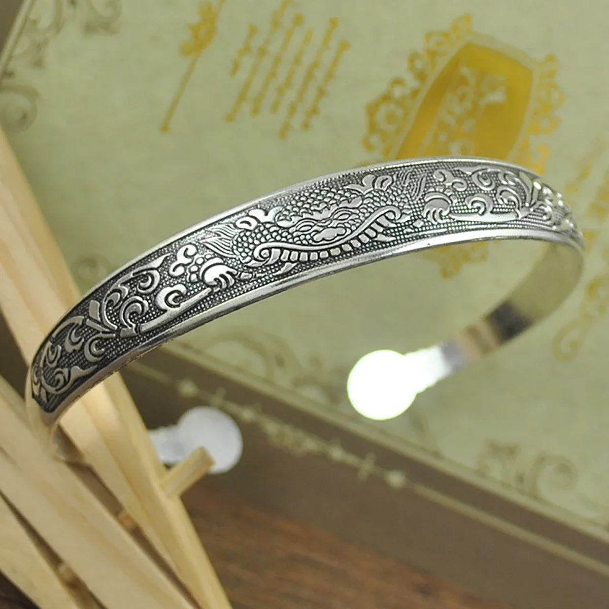Vintage Tibetan Silver Cuff Bracelet