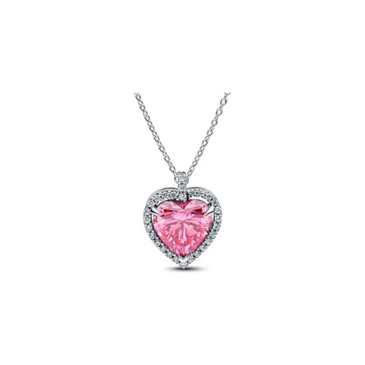 Gemstone Bow Heart Necklace