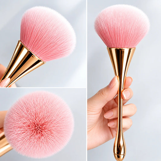 Rose Gold Fan Makeup Brush