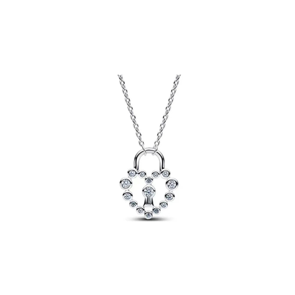 Gemstone Bow Heart Necklace
