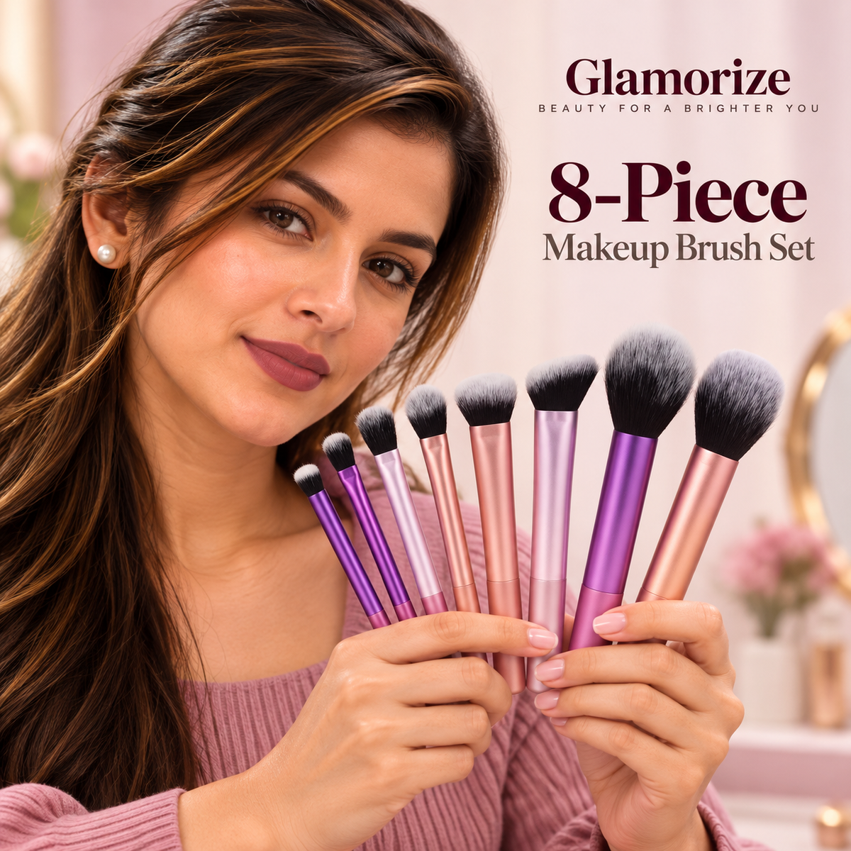 8-Piece Makeup Brush Set