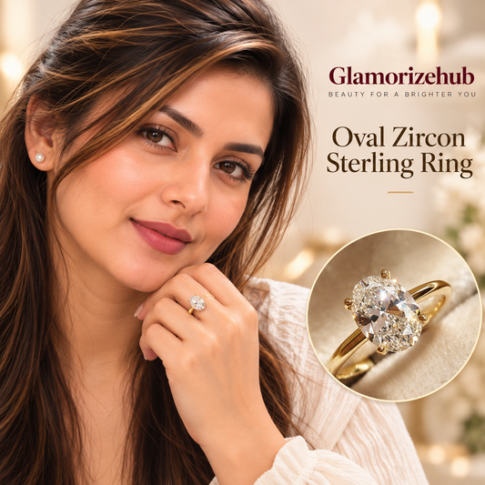 Oval Zircon Sterling  Ring