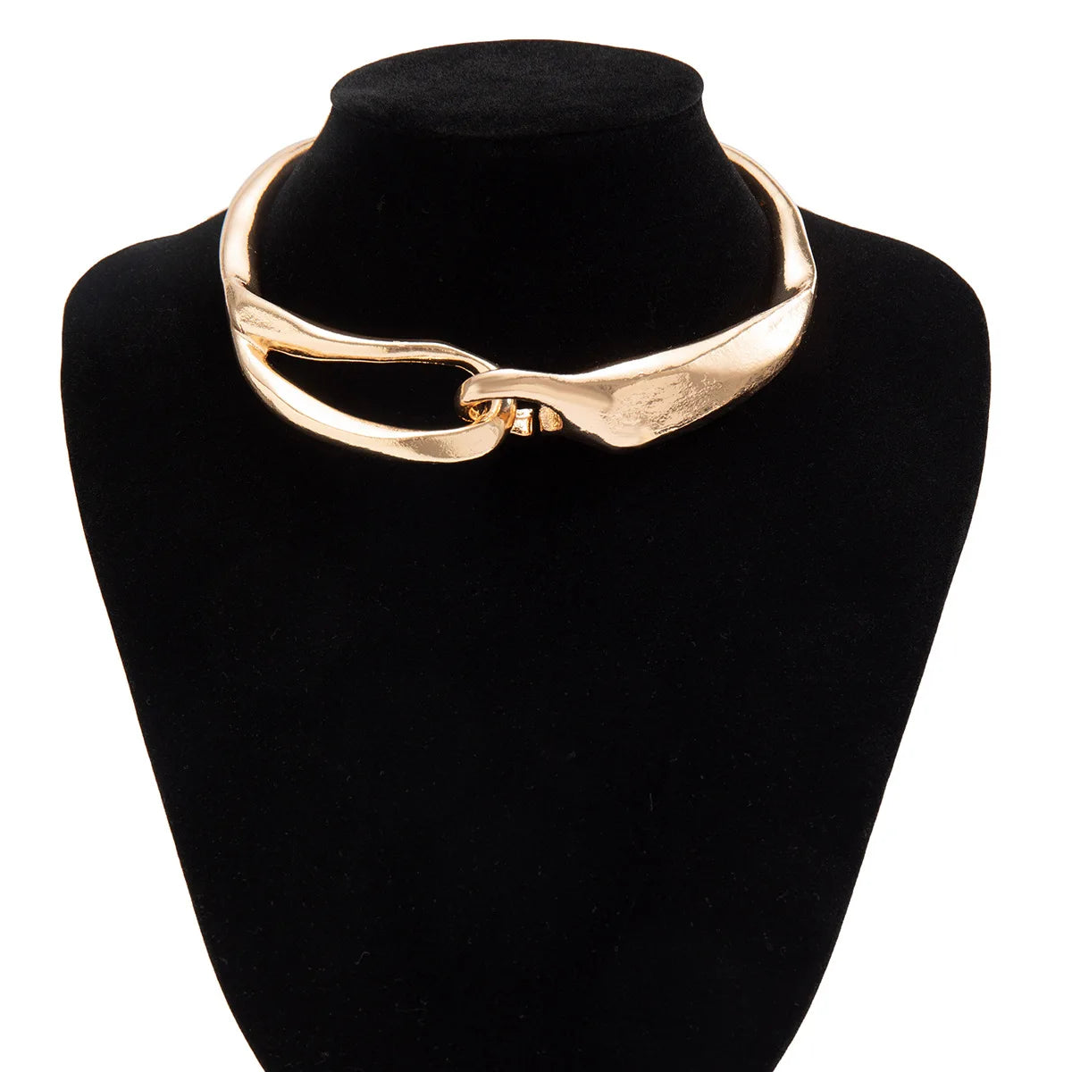 Steampunk Gold Torque Choker Necklace