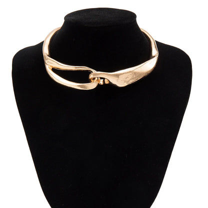 Steampunk Gold Torque Choker Necklace