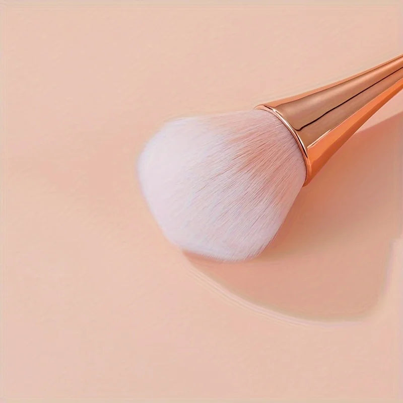 Rose Gold Fan Makeup Brush