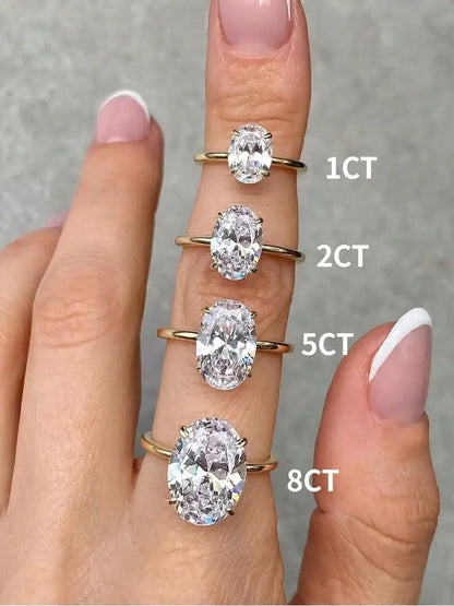 Oval Zircon Sterling  Ring