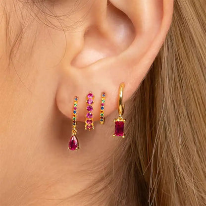 Minimalist Zircon Huggie Earrings Set