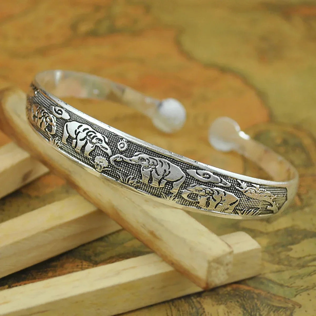 Vintage Tibetan Silver Cuff Bracelet