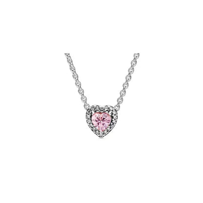 Crystal Heart Silver Necklace