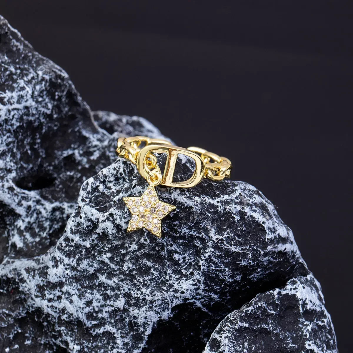 Vintage Gold Zircon Open Ring