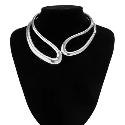 Steampunk Gold Torque Choker Necklace
