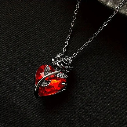 Red Crystal Heart Necklace