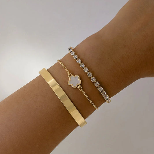 Bohemian Gold Chain Bracelet Set