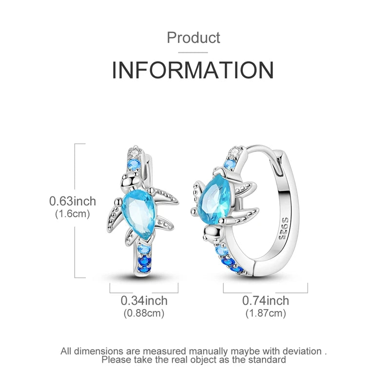 Blue Butterfly Silver Earrings