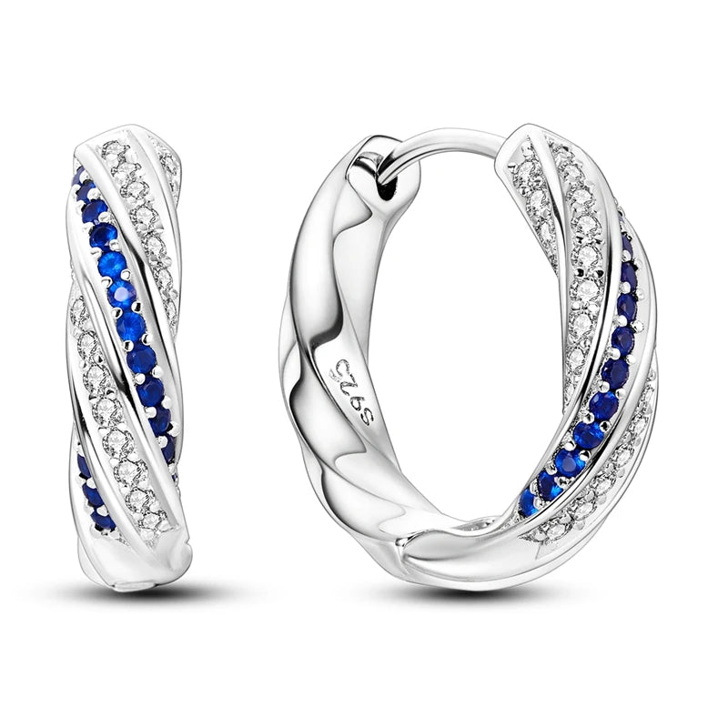 Blue Butterfly Silver Earrings