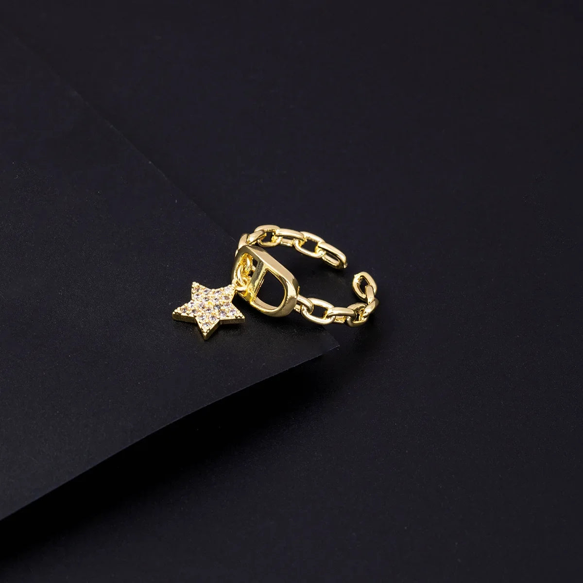 Vintage Gold Zircon Open Ring