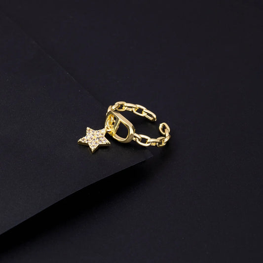 Vintage Gold Zircon Open Ring