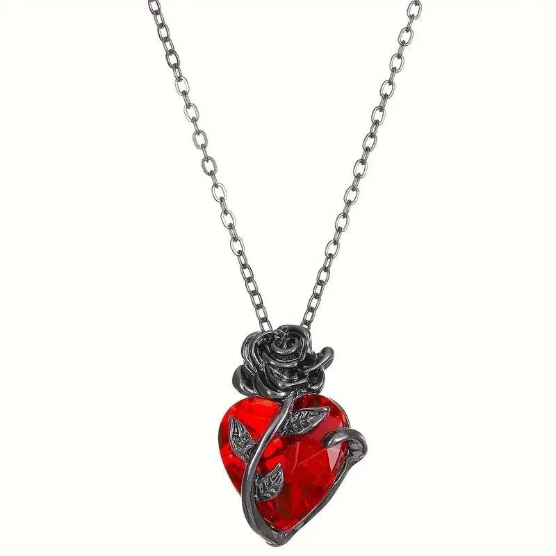Red Crystal Heart Necklace