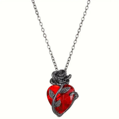 Red Crystal Heart Necklace