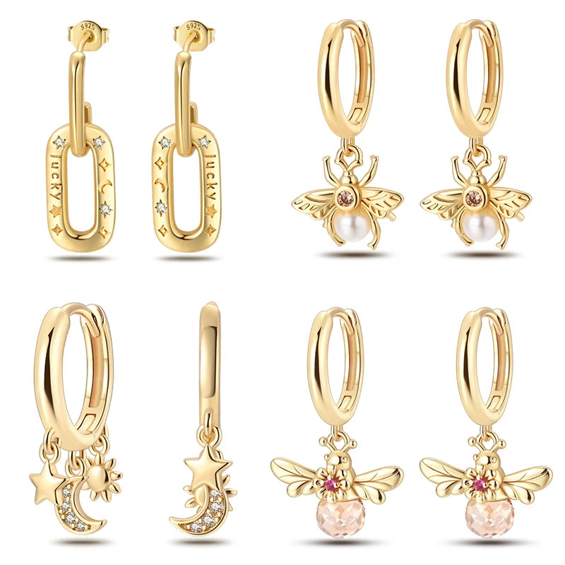 Pearl Bee Moon Earrings