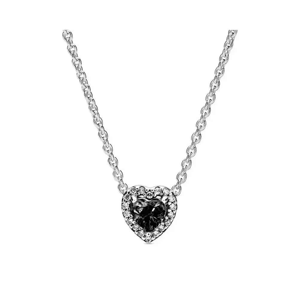 Crystal Heart Silver Necklace