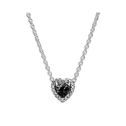 Crystal Heart Silver Necklace