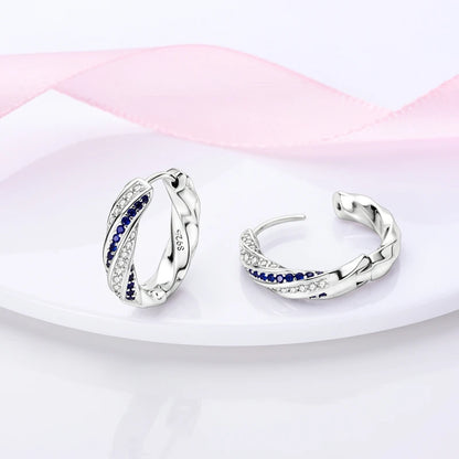 Blue Butterfly Silver Earrings