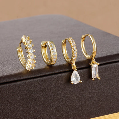 Minimalist Zircon Huggie Earrings Set
