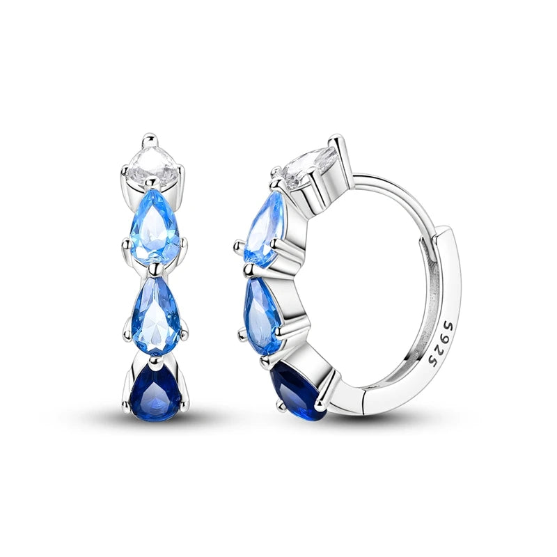 Blue Butterfly Silver Earrings