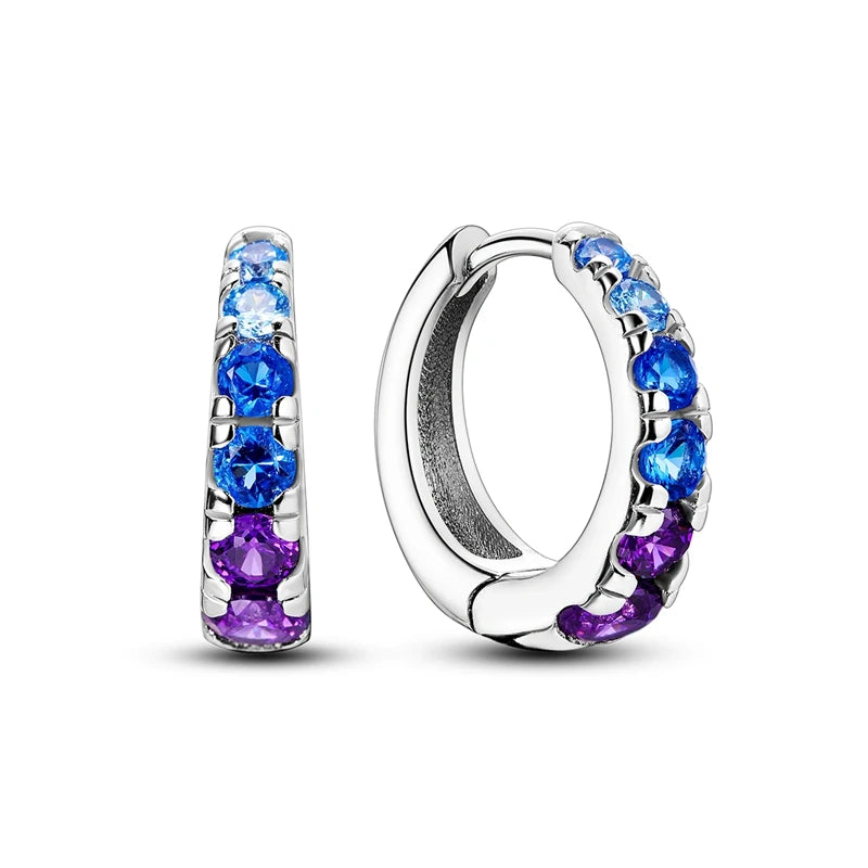 Blue Butterfly Silver Earrings