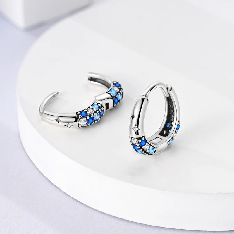 Blue Butterfly Silver Earrings