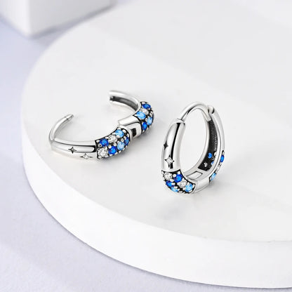 Blue Butterfly Silver Earrings