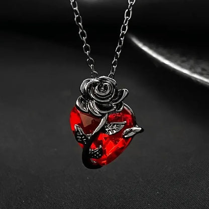 Red Crystal Heart Necklace