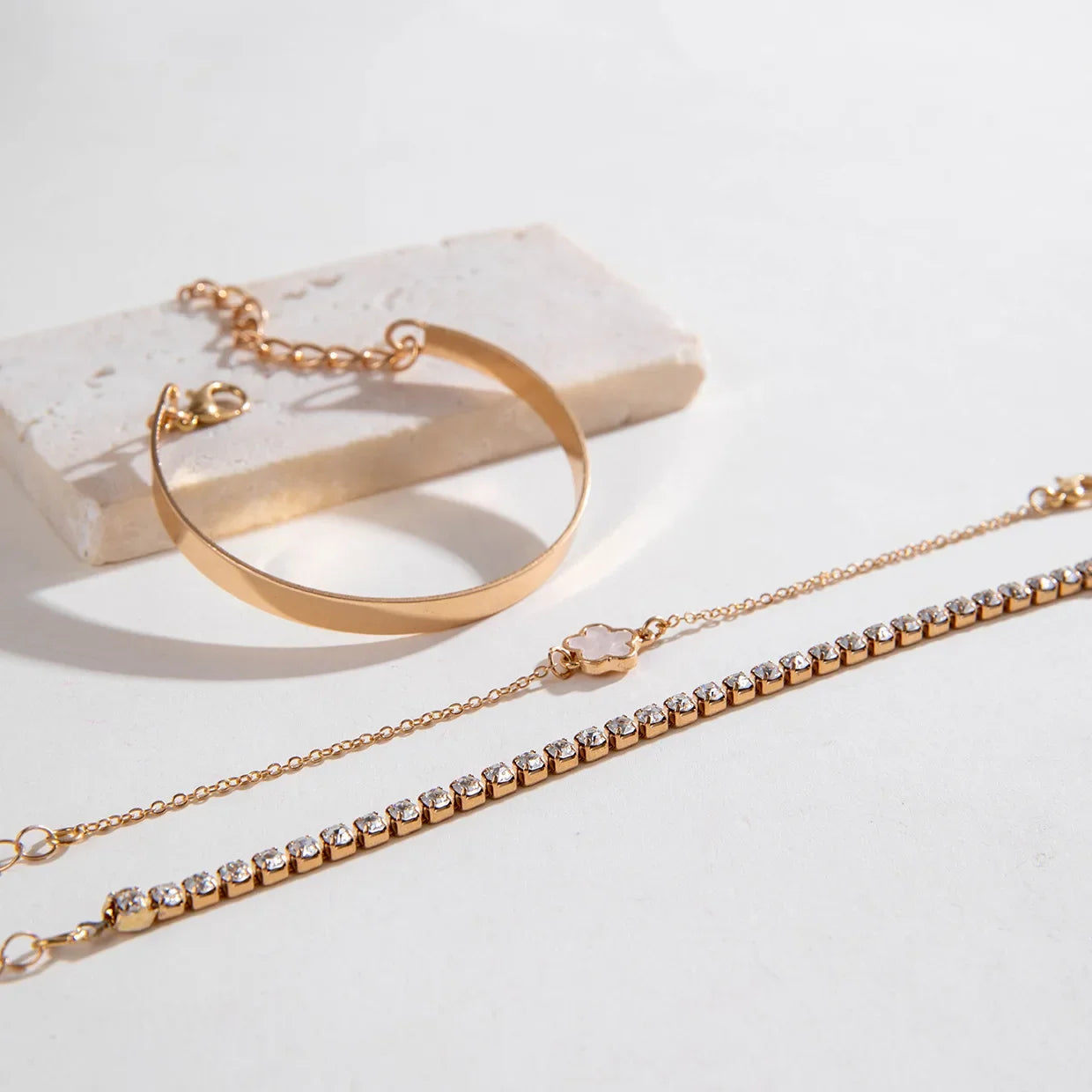 Bohemian Gold Chain Bracelet Set