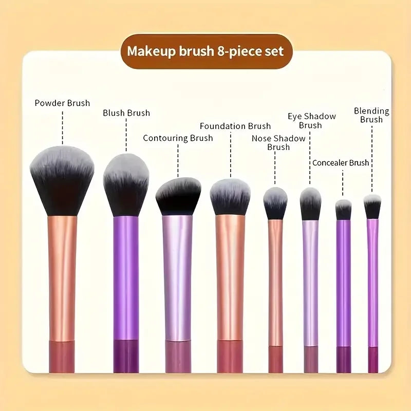 8-Piece Makeup Brush Set
