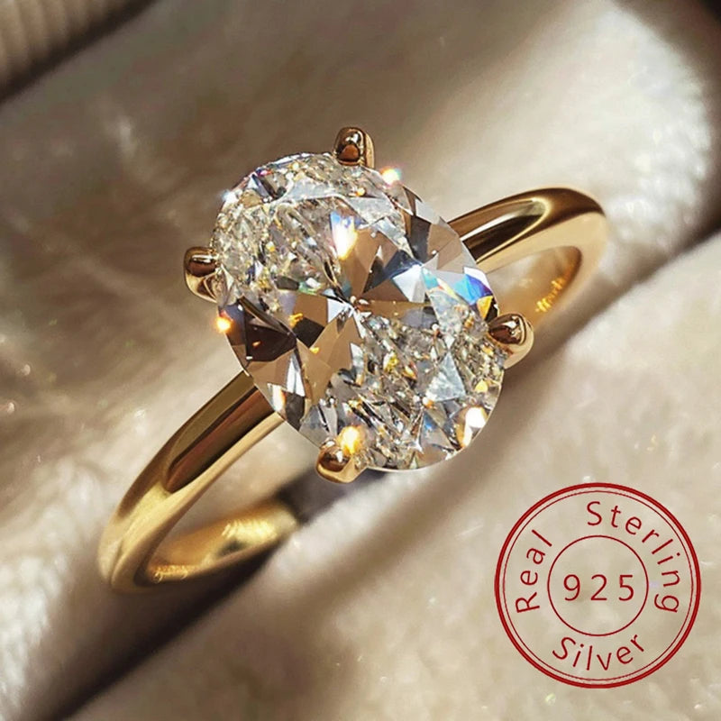 Oval Zircon Sterling  Ring