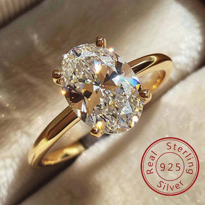 Oval Zircon Sterling  Ring