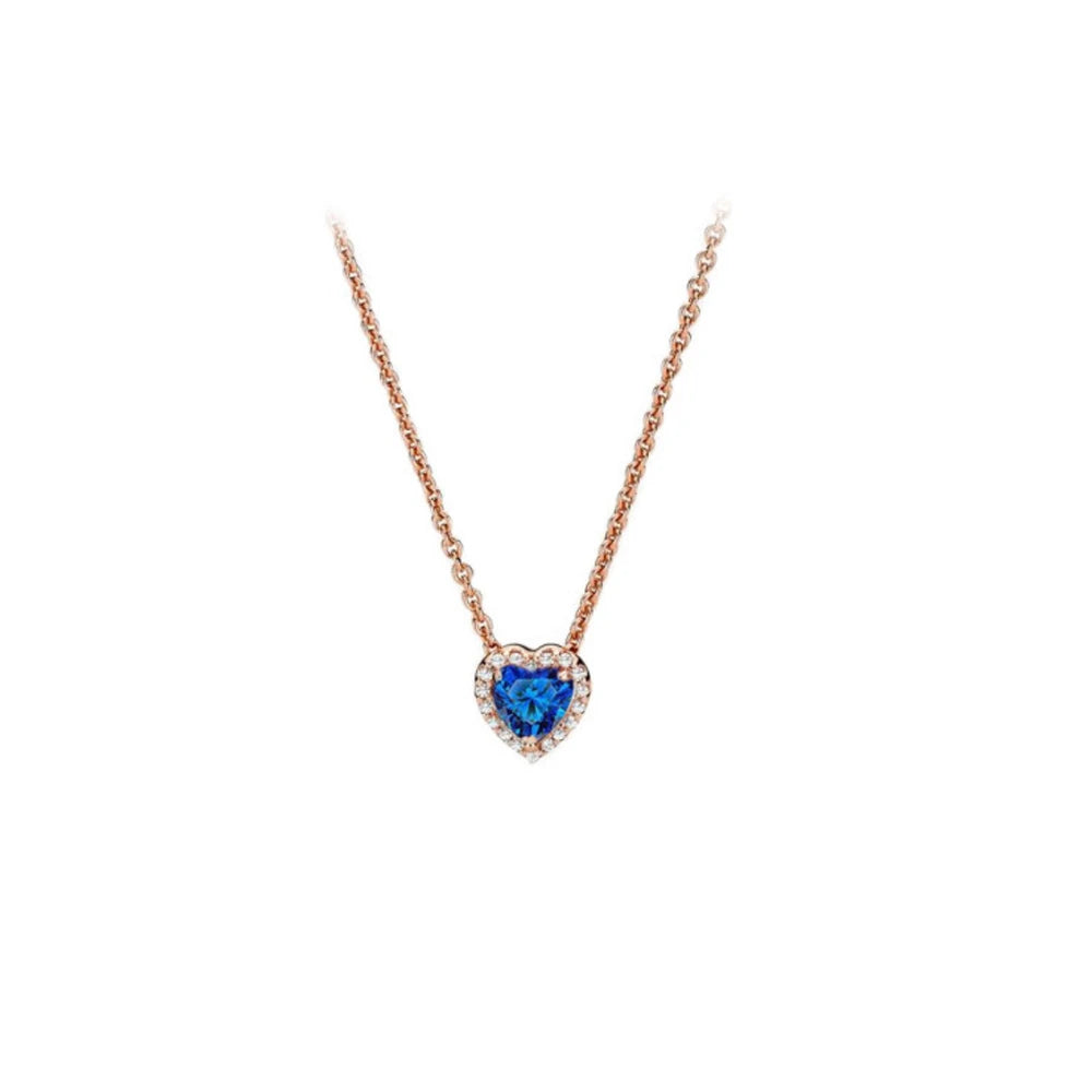 Crystal Heart Silver Necklace