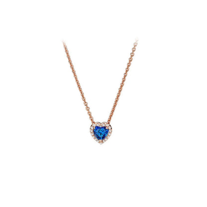 Crystal Heart Silver Necklace