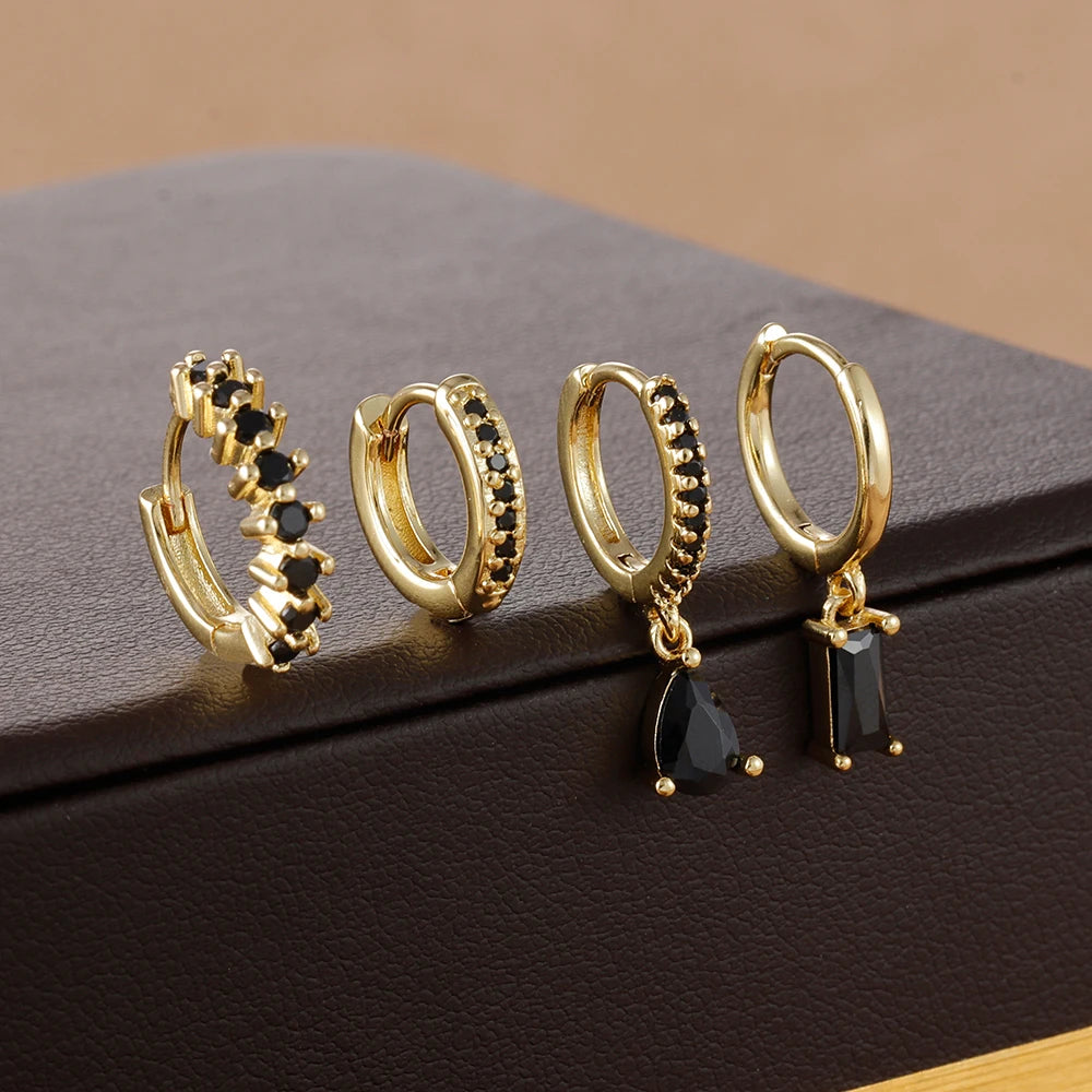Minimalist Zircon Huggie Earrings Set