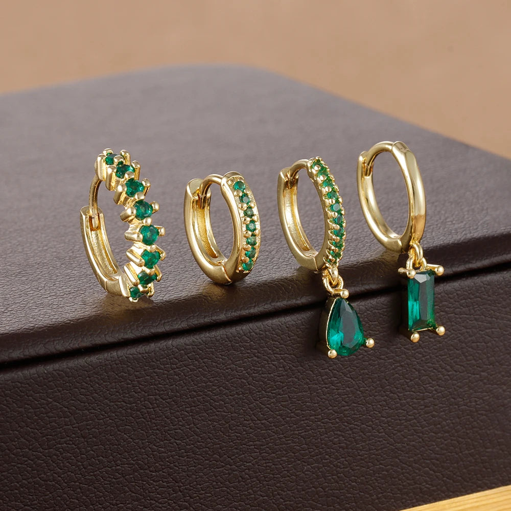 Minimalist Zircon Huggie Earrings Set