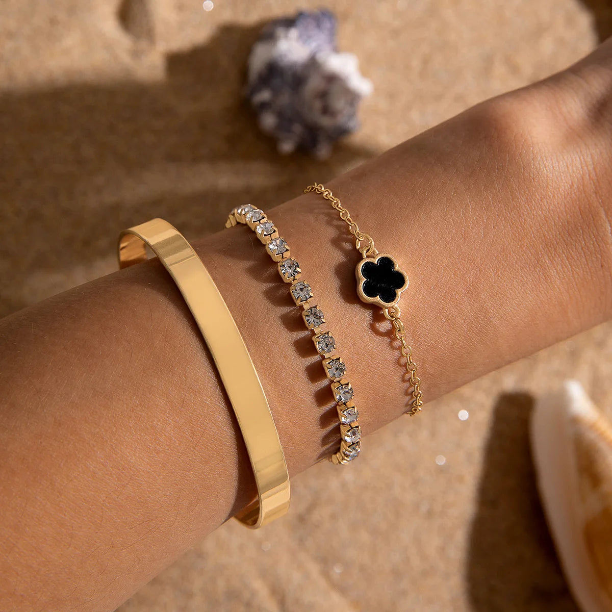Bohemian Gold Chain Bracelet Set