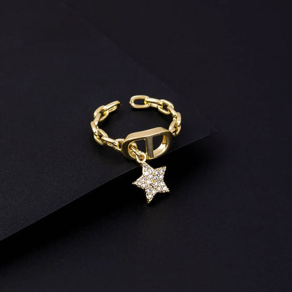 Vintage Gold Zircon Open Ring