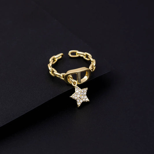 Vintage Gold Zircon Open Ring