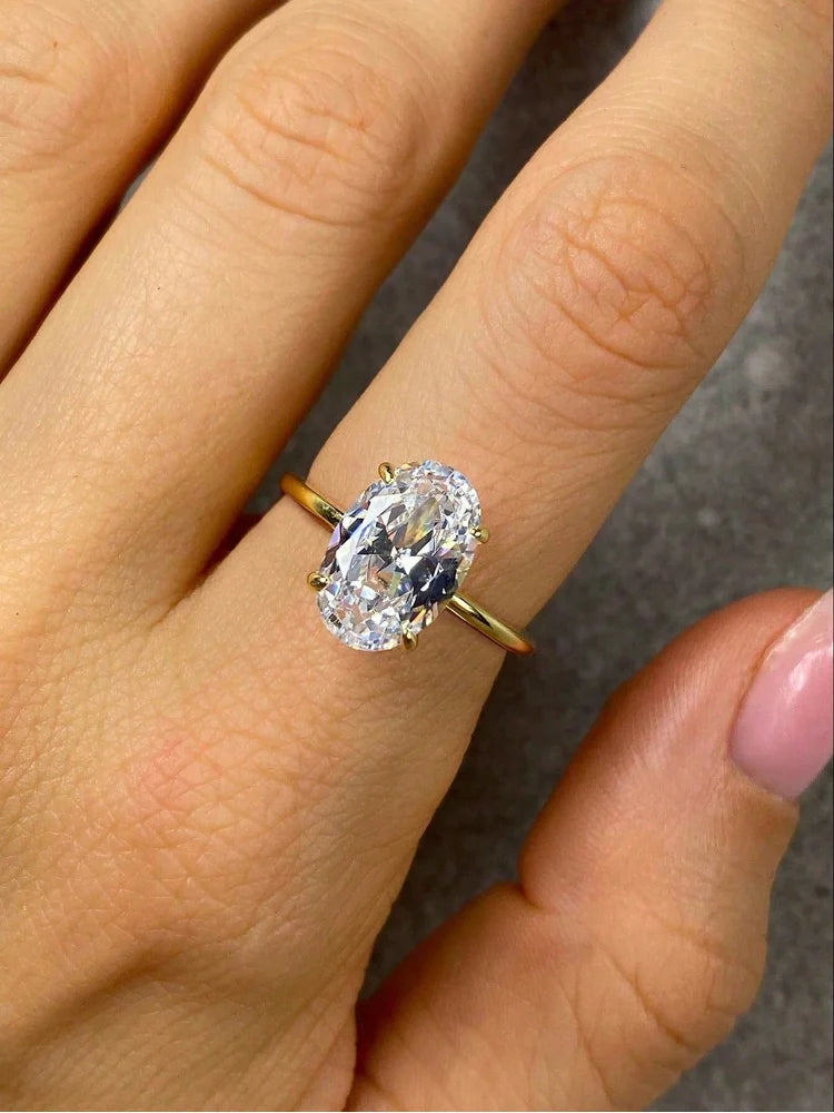Oval Zircon Sterling  Ring