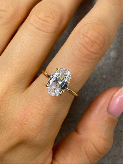 Oval Zircon Sterling  Ring