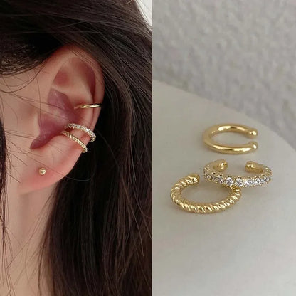 Rhinestone Ear Cuff Earrings