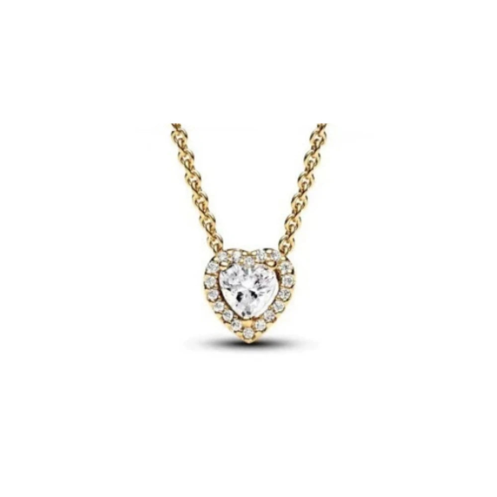 Crystal Heart Silver Necklace