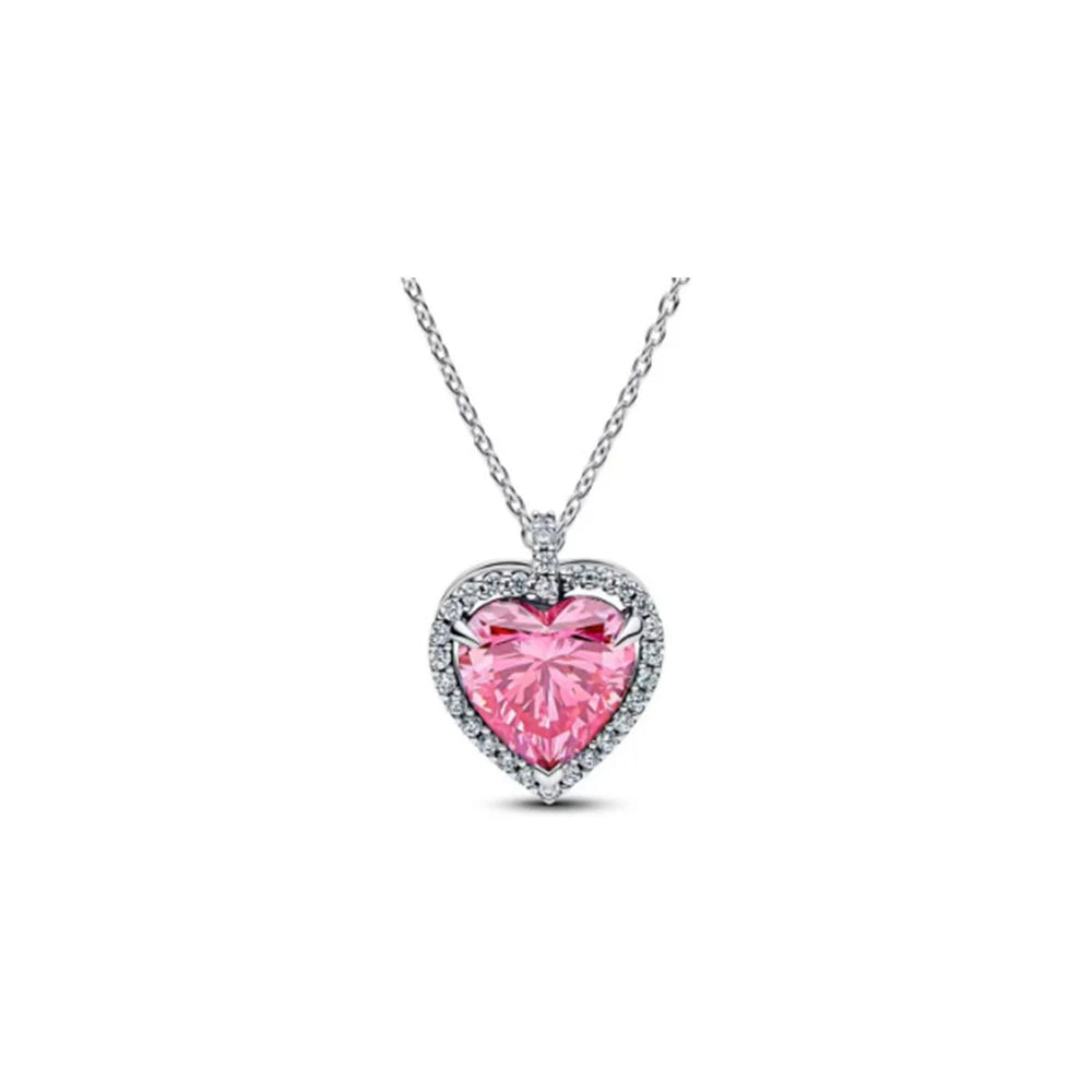 Gemstone Bow Heart Necklace